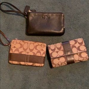 Coach wallet and clutches